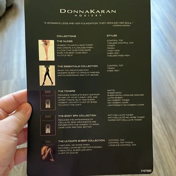 Donna Karan New York Satin Sheer Hosiery Tights Pantyhose - Picture 5 of 5